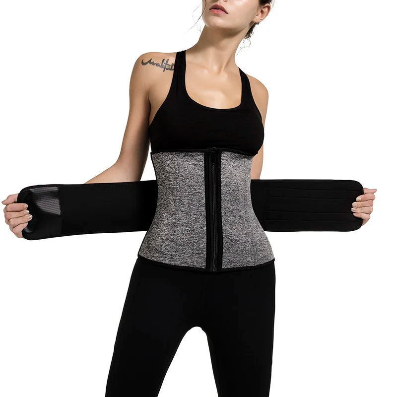 Neoprene Sauna Waist Trainer Corset Sweat Belt for Women Weight Loss Compression Trimmer Workout Fitness