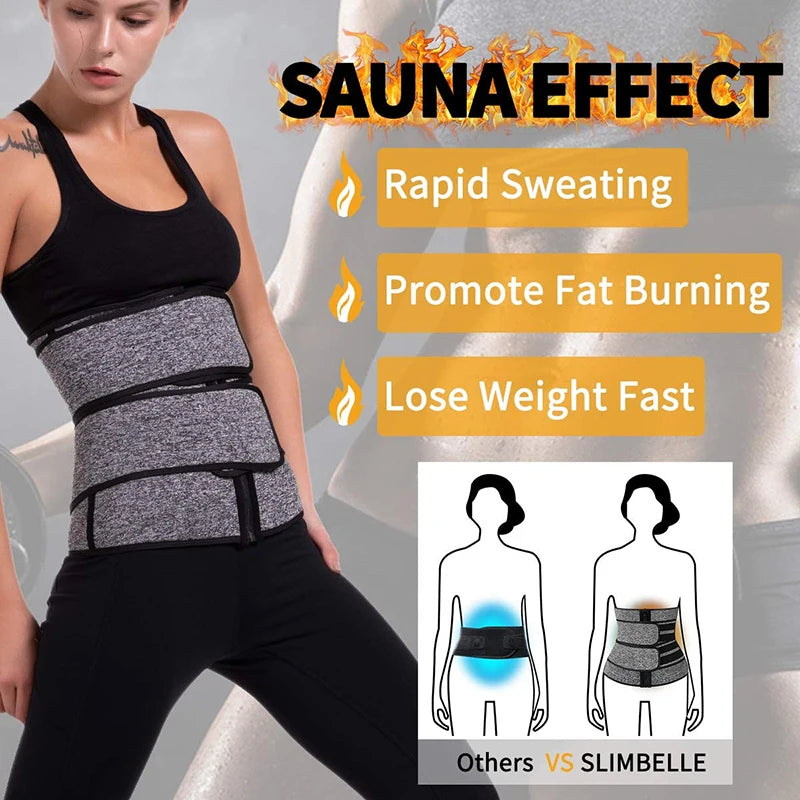 Neoprene Sauna Waist Trainer Corset Sweat Belt for Women Weight Loss Compression Trimmer Workout Fitness