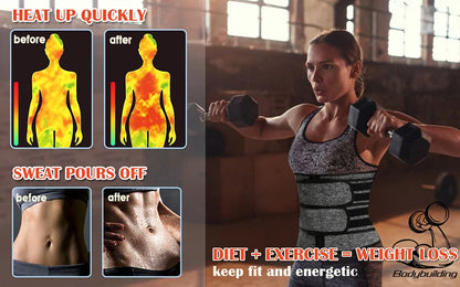 Neoprene Sauna Waist Trainer Corset Sweat Belt for Women Weight Loss Compression Trimmer Workout Fitness
