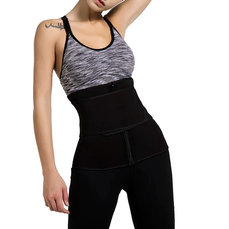 Neoprene Sauna Waist Trainer Corset Sweat Belt for Women Weight Loss Compression Trimmer Workout Fitness