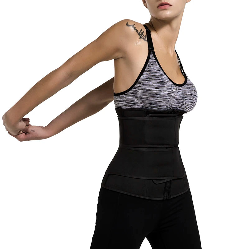 Neoprene Sauna Waist Trainer Corset Sweat Belt for Women Weight Loss Compression Trimmer Workout Fitness