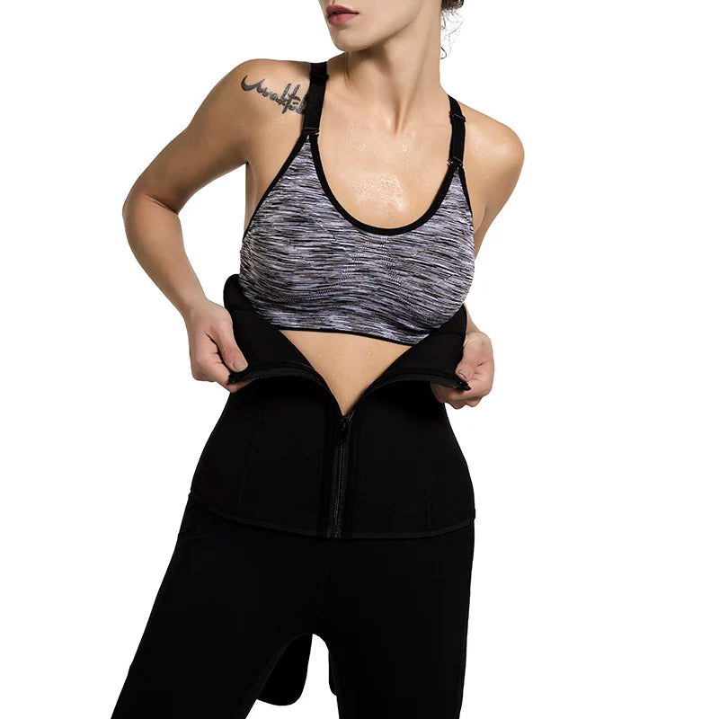 Neoprene Sauna Waist Trainer Corset Sweat Belt for Women Weight Loss Compression Trimmer Workout Fitness