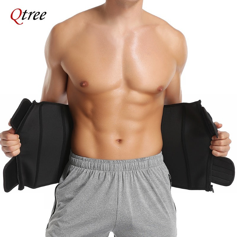 Waist Trainer Corset for Men Workout Sauna Sweat Belly Trimmer Belt Sports Compression Body Shaper Girdle Fitness Weight Loss