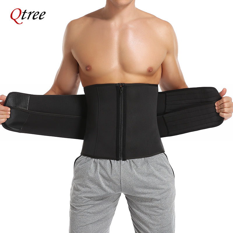 Waist Trainer Corset for Men Workout Sauna Sweat Belly Trimmer Belt Sports Compression Body Shaper Girdle Fitness Weight Loss