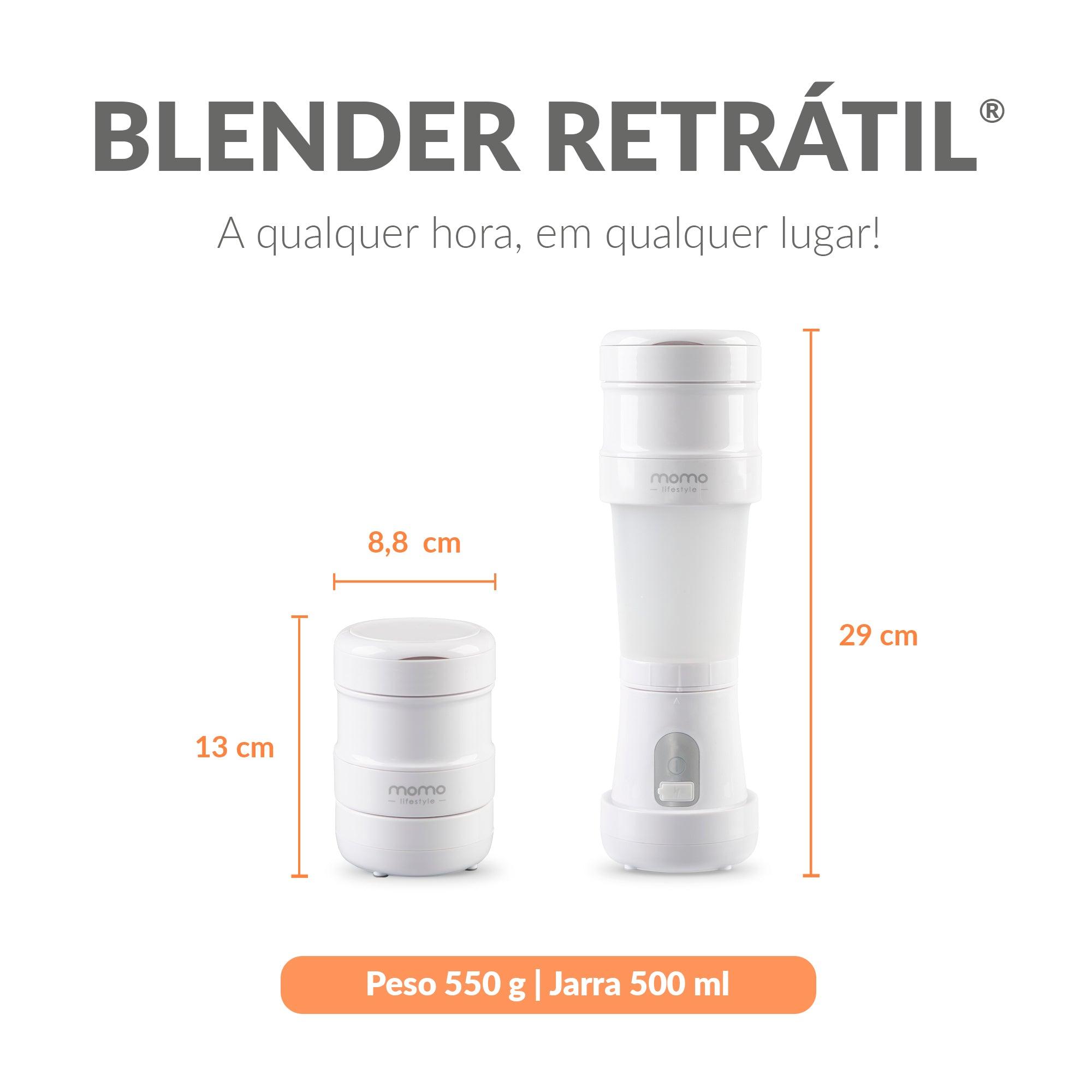 Blender Retrátil, liquidificador portátil | Loja Momo - Loja Momo Lifestyle - blender retrátil, coqueteleira elétrica, liquidificador, liquidificador pequeno para suco, liquidificador portátil, liquidificador recarregavel, liquidificador sem fio, liquidificador usb, Loja Momo, melhor liquidificador portatil, mini liquidificador, Momo, Momo Life, Momo Lifestyle, Momolife, Momostyle